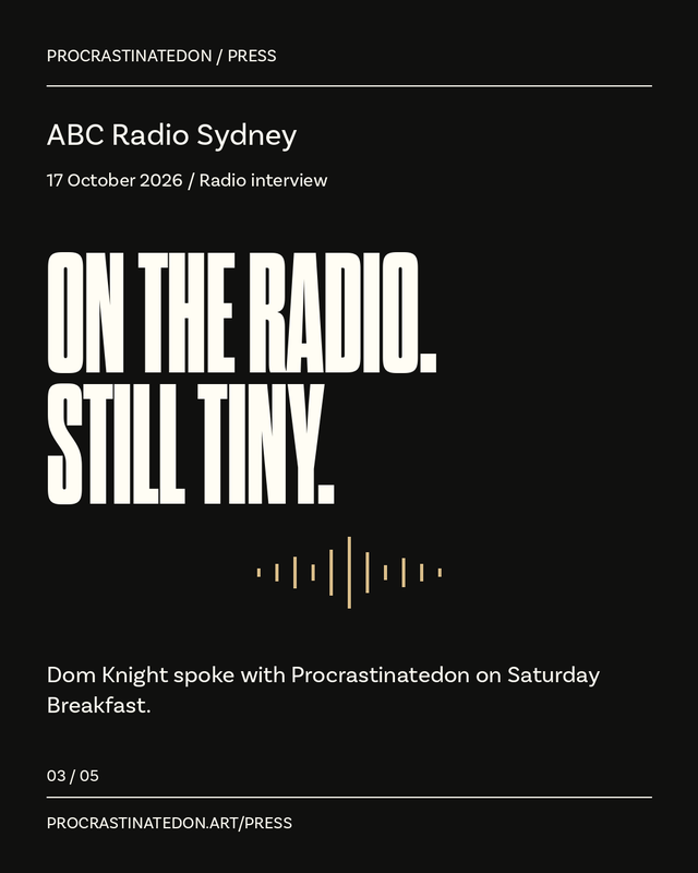 ON THE RADIO. STILL TINY. Artist commentary on the coverage.